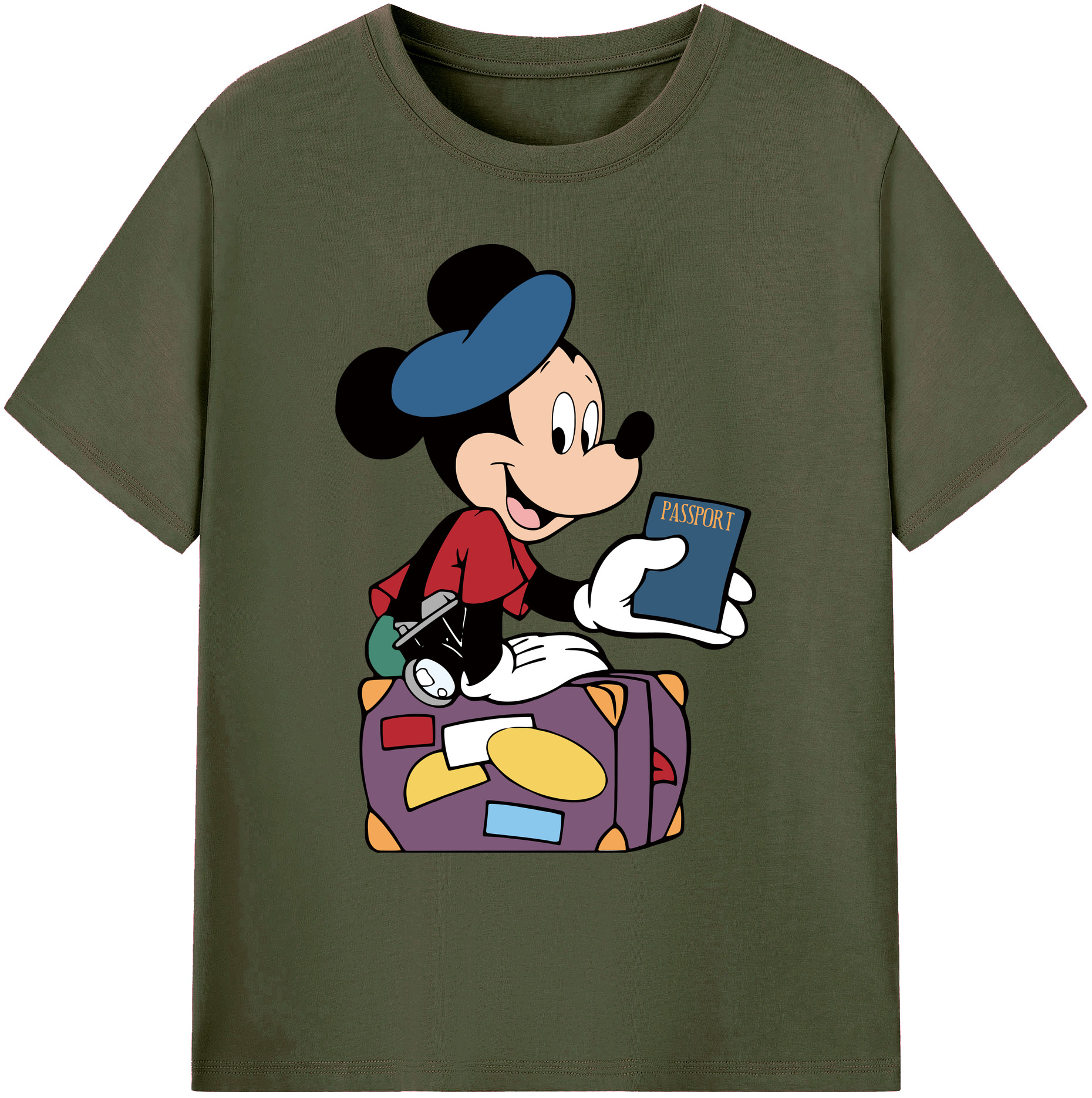 ミッキーマウス Mickey Mouse 綿100％ メンズ半袖Tシャツ｜肌触りやわらか＆通気性